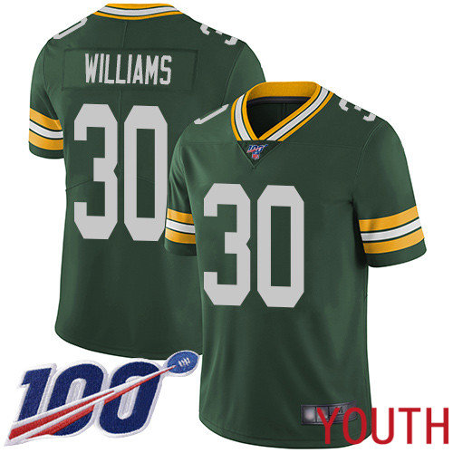 Green Bay Packers Limited Green Youth #30 Williams Jamaal Home Jersey Nike NFL 100th Season Vapor Untouchable